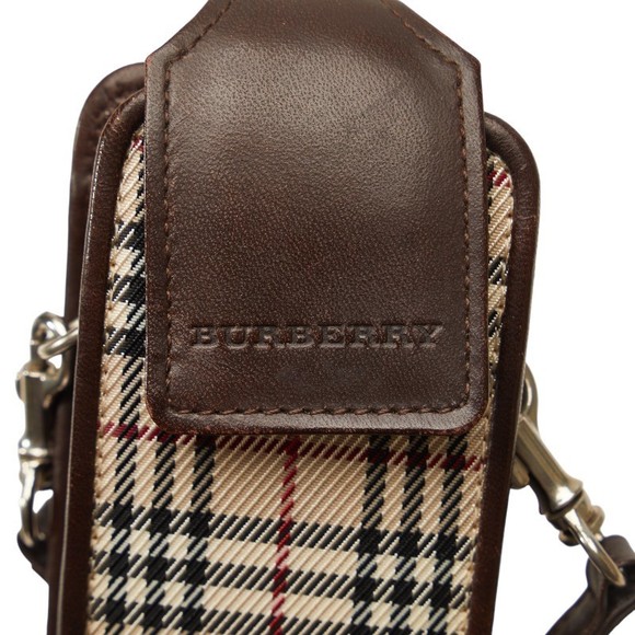 Burberry Burberry Nova Check Canvas Leather Pouch Canvas Vanity Bag - Picture 7 of 8